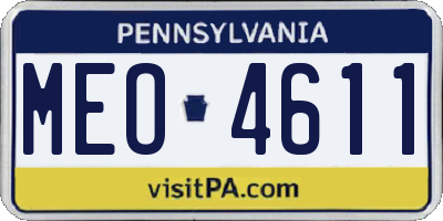 PA license plate MEO4611