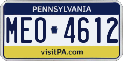 PA license plate MEO4612