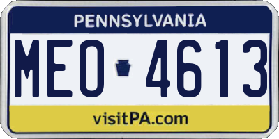 PA license plate MEO4613