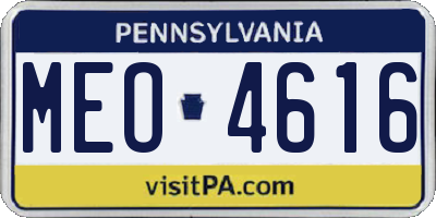 PA license plate MEO4616