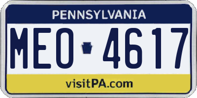 PA license plate MEO4617