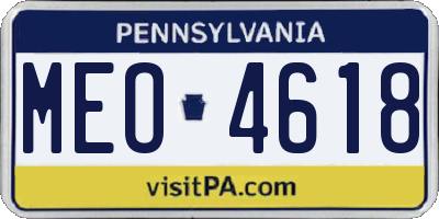 PA license plate MEO4618