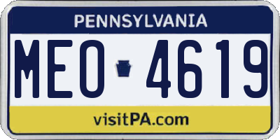 PA license plate MEO4619