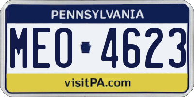 PA license plate MEO4623