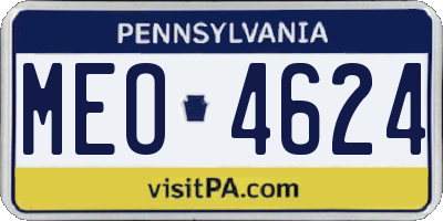 PA license plate MEO4624