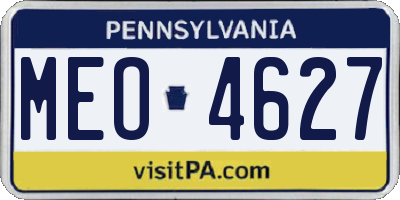 PA license plate MEO4627