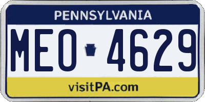 PA license plate MEO4629