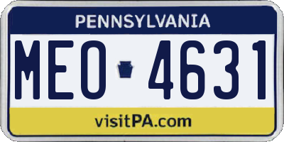 PA license plate MEO4631