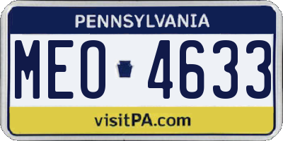 PA license plate MEO4633