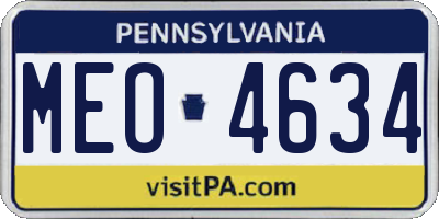PA license plate MEO4634