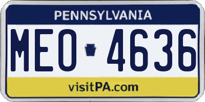 PA license plate MEO4636