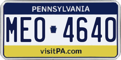 PA license plate MEO4640