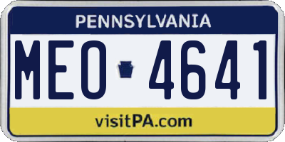 PA license plate MEO4641