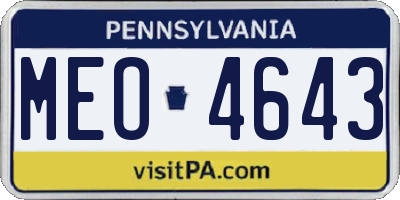 PA license plate MEO4643