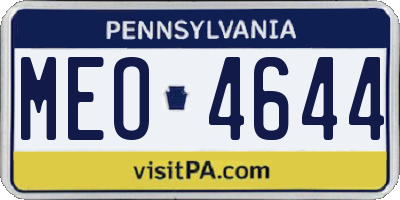 PA license plate MEO4644