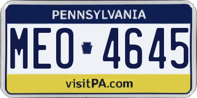PA license plate MEO4645