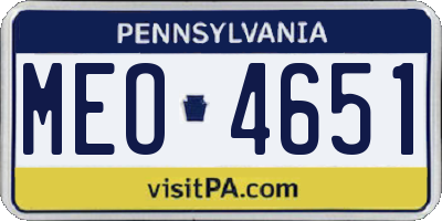 PA license plate MEO4651