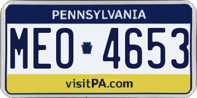 PA license plate MEO4653