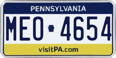PA license plate MEO4654