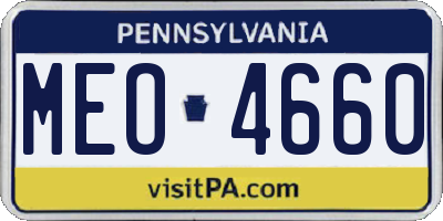 PA license plate MEO4660