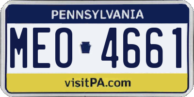 PA license plate MEO4661