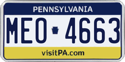 PA license plate MEO4663