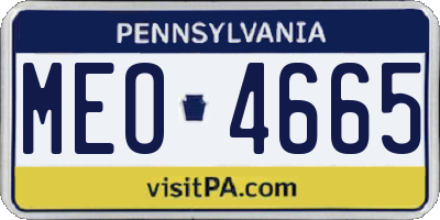 PA license plate MEO4665
