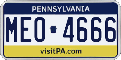 PA license plate MEO4666