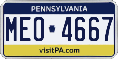 PA license plate MEO4667
