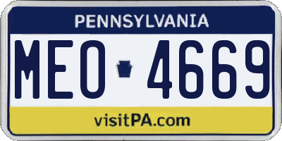 PA license plate MEO4669
