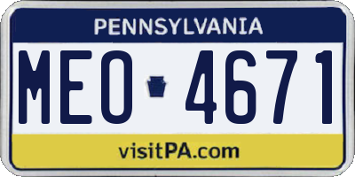 PA license plate MEO4671