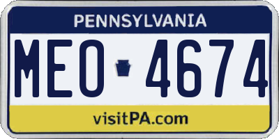 PA license plate MEO4674
