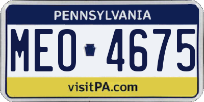 PA license plate MEO4675