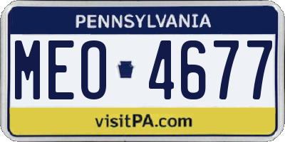 PA license plate MEO4677