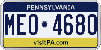 PA license plate MEO4680