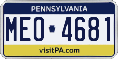 PA license plate MEO4681