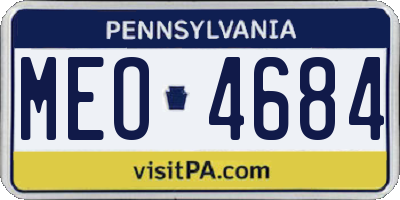 PA license plate MEO4684