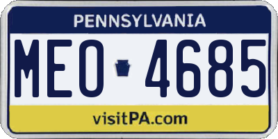 PA license plate MEO4685