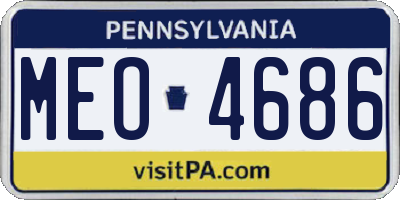 PA license plate MEO4686