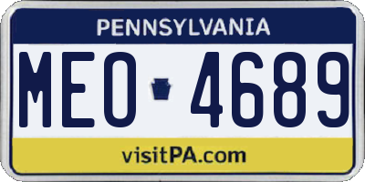 PA license plate MEO4689