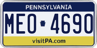 PA license plate MEO4690
