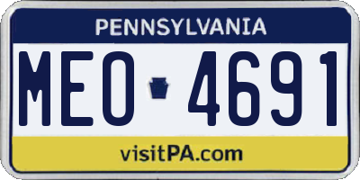 PA license plate MEO4691