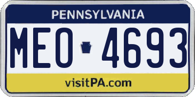 PA license plate MEO4693