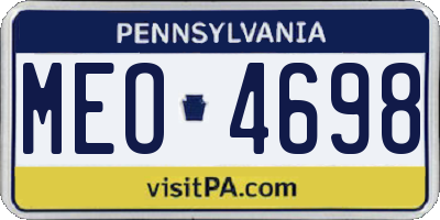 PA license plate MEO4698
