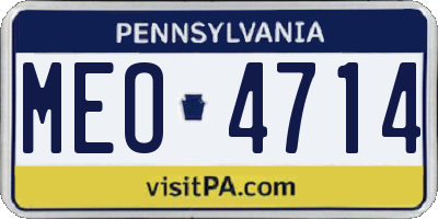 PA license plate MEO4714
