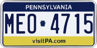 PA license plate MEO4715