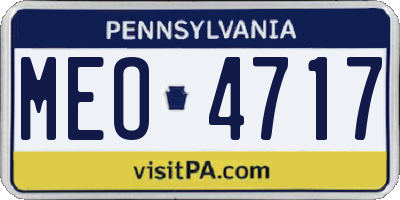 PA license plate MEO4717