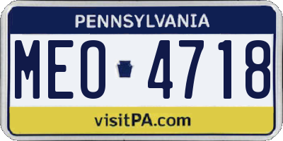 PA license plate MEO4718