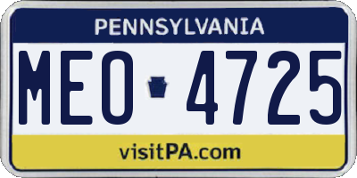 PA license plate MEO4725