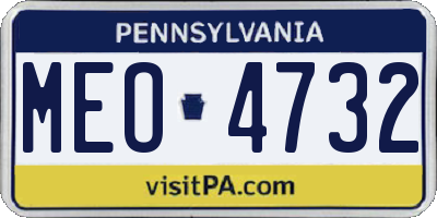 PA license plate MEO4732